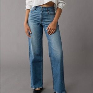 American Eagle High Rise Baggy Straight Jeans